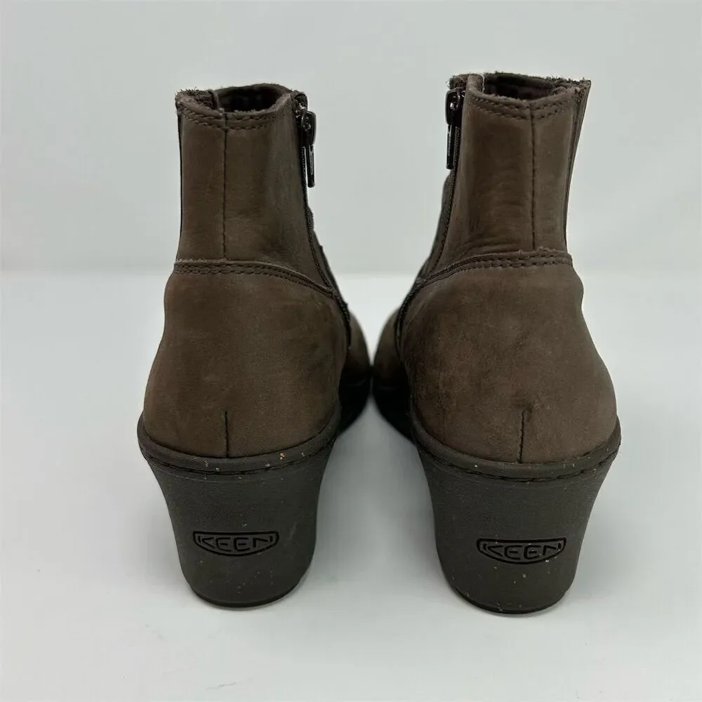 Keen Women's Zurich Brown Wedge Ankle Boots Size 9.5 Casual Comfort Fall
